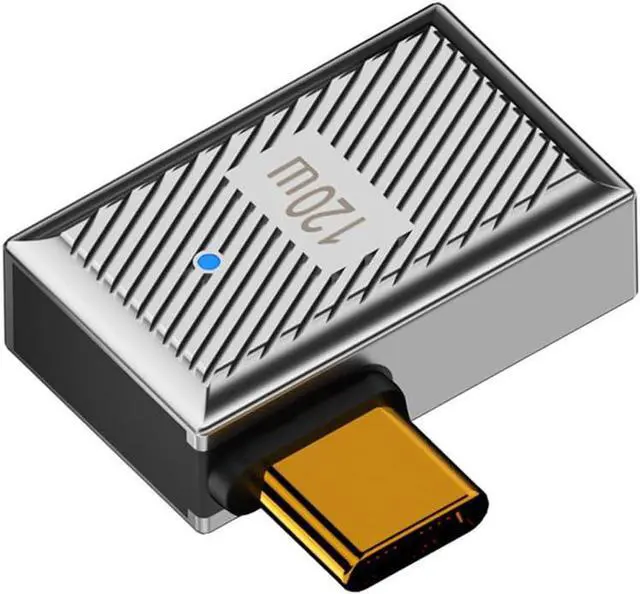 Main image of USB-C USB 3.1 Type C Male to USB 3.0 A Female 10Gbps OTG Data 120W Power Left Right Angled Adapter Alloy Shell Mecha Cyberpunk Style