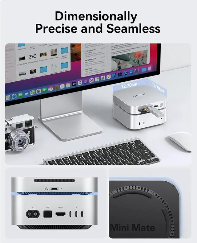 Alt view image 3 of 7 - Minimate M4Max Memory and Docking Station, External SSD Expansion for Mac mini M4, up to 1000MB/s, USB3.2/SD/TF/Audio, Seamless Design