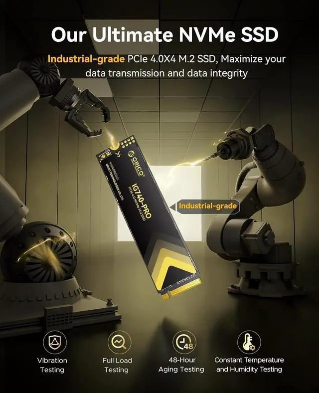 Alt view image 3 of 7 - IG740PRO M.2 NVMe SSD 7450MB/s Read 6500MB/s Write PCIe 4.0 SSD M2 Con TLC 3D NAND e Dissipatore Innovativo, via PC, Laptop and PS5
