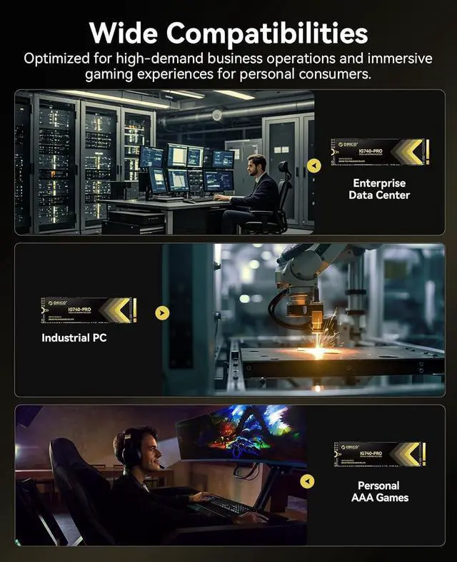 Alt view image 5 of 7 - IG740PRO M.2 NVMe SSD 7450MB/s Read 6500MB/s Write PCIe 4.0 SSD M2 Con TLC 3D NAND e Dissipatore Innovativo, via PC, Laptop and PS5