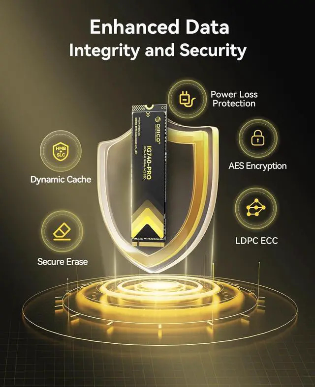 Alt view image 2 of 7 - IG740PRO M.2 NVMe SSD 7450MB/s Read 6500MB/s Write PCIe 4.0 SSD M2 Con TLC 3D NAND e Dissipatore Innovativo, via PC, Laptop and PS5