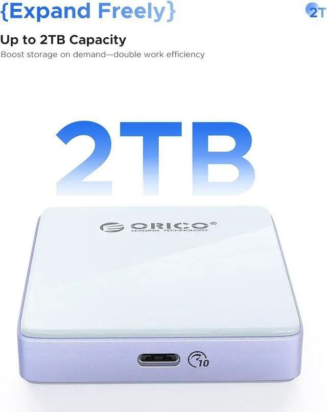 Alt view image 4 of 7 - 2230/2242 M.2 NVMe SSD Enclosure with Magnetic Kit, NVMe Adapter USB 3.2 Gen 2 10Gbps with Protective Case and Lanyard, PD 100W, Up to 2TB Compatible with iPhone 15 16 Pro/Pro Max