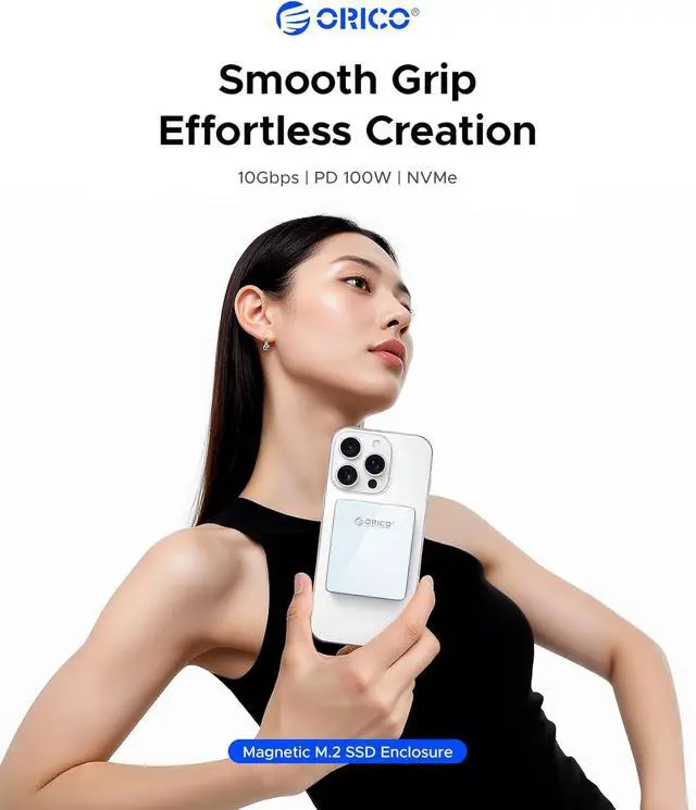 Alt view image 3 of 7 - 2230/2242 M.2 NVMe SSD Enclosure with Magnetic Kit, NVMe Adapter USB 3.2 Gen 2 10Gbps with Protective Case and Lanyard, PD 100W, Up to 2TB Compatible with iPhone 15 16 Pro/Pro Max