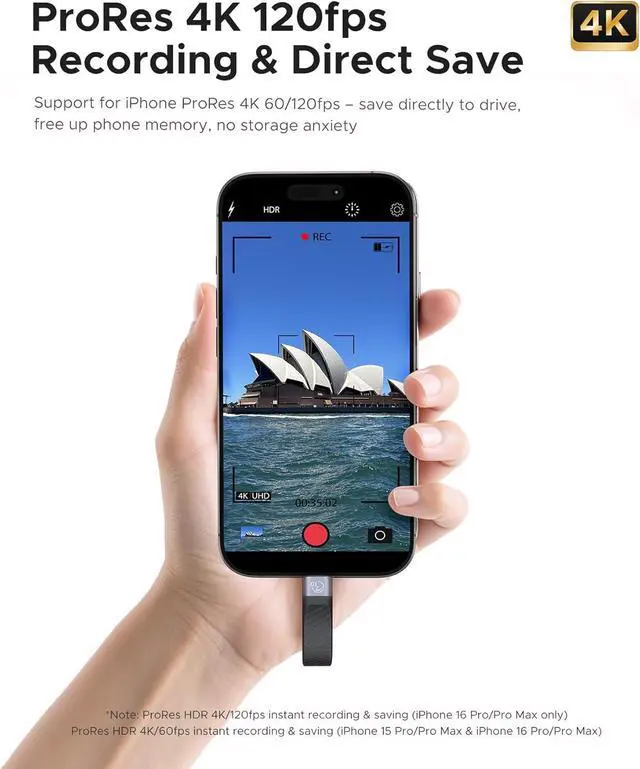 Alt view image 5 of 7 - 2230/2242 M.2 NVMe SSD Enclosure with Magnetic Kit, NVMe Adapter USB 3.2 Gen 2 10Gbps with Protective Case and Lanyard, PD 100W, Up to 2TB Compatible with iPhone 15 16 Pro/Pro Max