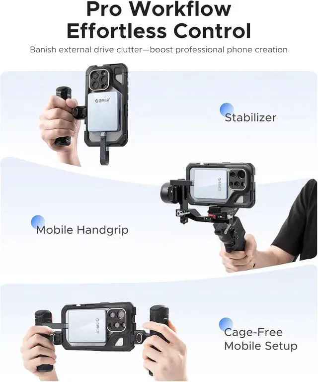 Alt view image 2 of 7 - 2230/2242 M.2 NVMe SSD Enclosure with Magnetic Kit, NVMe Adapter USB 3.2 Gen 2 10Gbps with Protective Case and Lanyard, PD 100W, Up to 2TB Compatible with iPhone 15 16 Pro/Pro Max