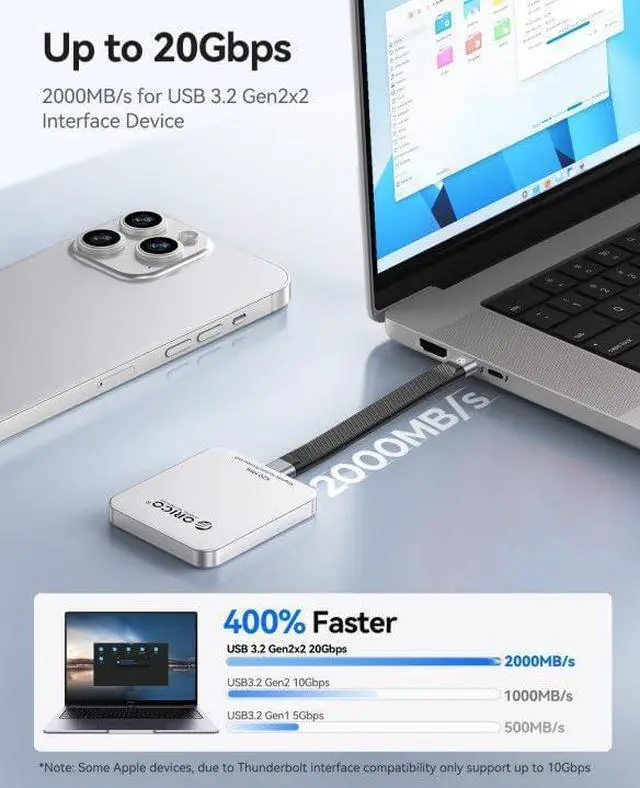 Alt view image 7 of 7 - 2TB Magnetic External SSD up to 2000MB/s, ProRes HDR 4K Record & Storage, Portable SSD Only Compatible with iPhone 15/16 Series, Smartphone, Computer with Type-C Port