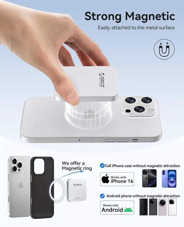 Alt view image 5 of 7 - 2TB Magnetic External SSD up to 2000MB/s, ProRes HDR 4K Record & Storage, Portable SSD Only Compatible with iPhone 15/16 Series, Smartphone, Computer with Type-C Port