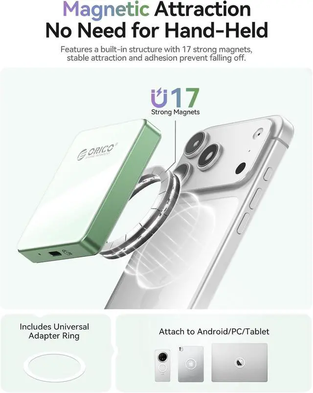 Alt view image 5 of 7 - 2230/2242 M.2 NVMe SSD Enclosure with Magnetic Kit, 10Gbps USB 3.2 Gen 2 NVMe Adapter with Protective Case and Lanyard, PD 100W up to 2TB Compatible with iPhone 15 16 Pro/Pro Max ProRes