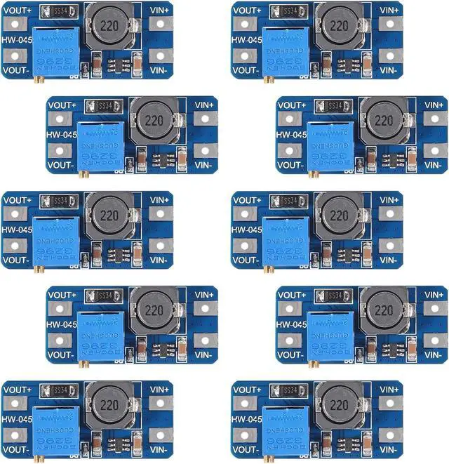 Main image of 10pcs MT3608 DC-DC Boost Converter 2A Adjustable Step Up Module Voltage Regulator Board Input Voltage 2V-24V to 5V-28V Output Voltage for Arduino
