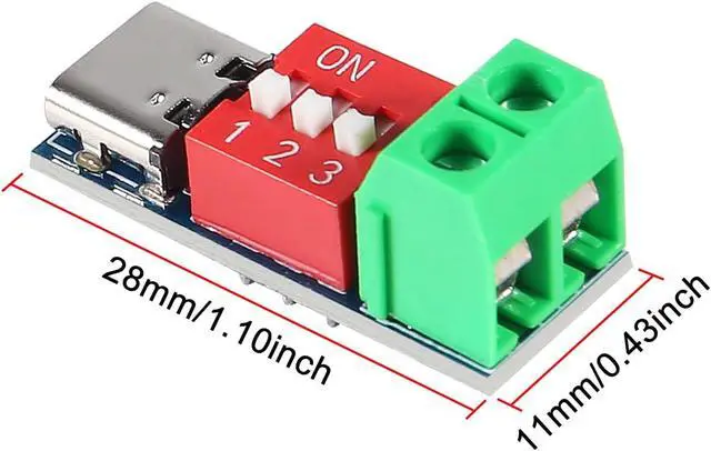 Alt view image 5 of 7 - 10PCS USB-C PD Trigger Board Module PD/QC Decoy Board Fast Charge USB Type-c to 5V9V12V20V High Speed Charger Power Delivery Boost Module with Screw Terminal