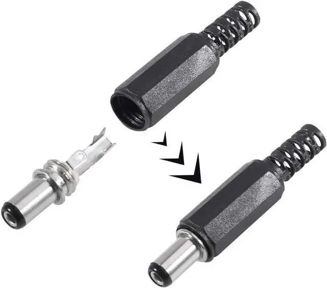 Alt view image 3 of 5 - 20pcs 5.5mm x 2.1mm DIY Male DC Power Plug Jack Solder Connector Adapter