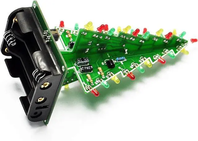 Alt view image 7 of 7 - 3D Xmas Tree Soldering Project Electronic DIY Kit Upgraded 7 Color Flashing LED PCB Solder Assemble Kit Season Decoration Creative Gift