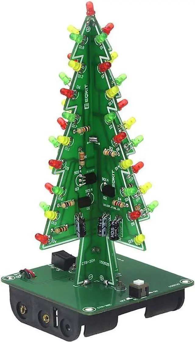 Alt view image 2 of 7 - 3D Xmas Tree Soldering Project Electronic DIY Kit Upgraded 7 Color Flashing LED PCB Solder Assemble Kit Season Decoration Creative Gift