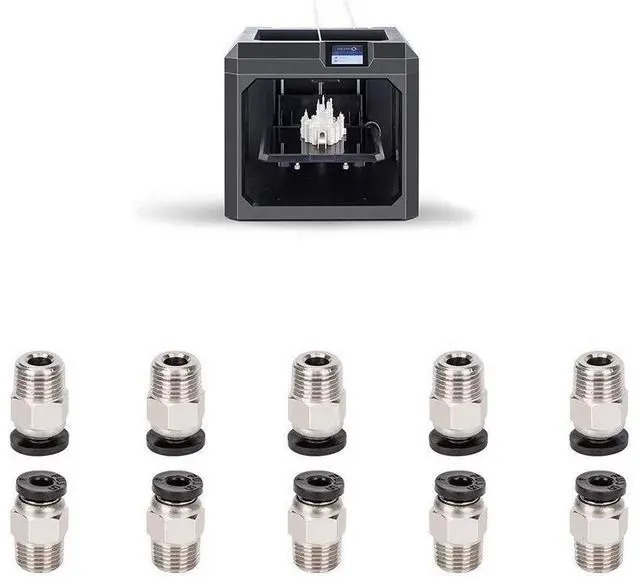 Alt view image 6 of 6 - 10pcs PC4-M10 Straight Quick in Fitting Male Straight Pneumatic PEFE Tube Push in Quick Fitting Connector for E3D-V6 Bowden Extruder Compatible with Ender-3 Ender-3 V2 3D Printers