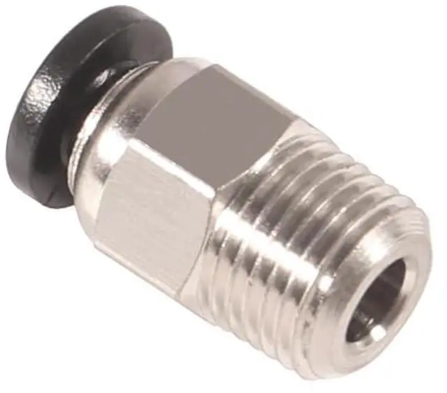 Alt view image 5 of 6 - 10pcs PC4-M10 Straight Quick in Fitting Male Straight Pneumatic PEFE Tube Push in Quick Fitting Connector for E3D-V6 Bowden Extruder Compatible with Ender-3 Ender-3 V2 3D Printers