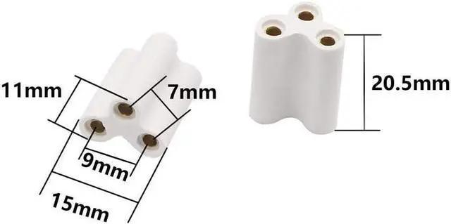 Main image of T5 T8 LED Lamp Connector Double End 3Pin Fmeale Adapter,Daylight LED Integrated Tube Iinkable Cords for LED Tube Lamp Holder Socket Fittings with Cables(3Pin 20.5mm 20pcs)
