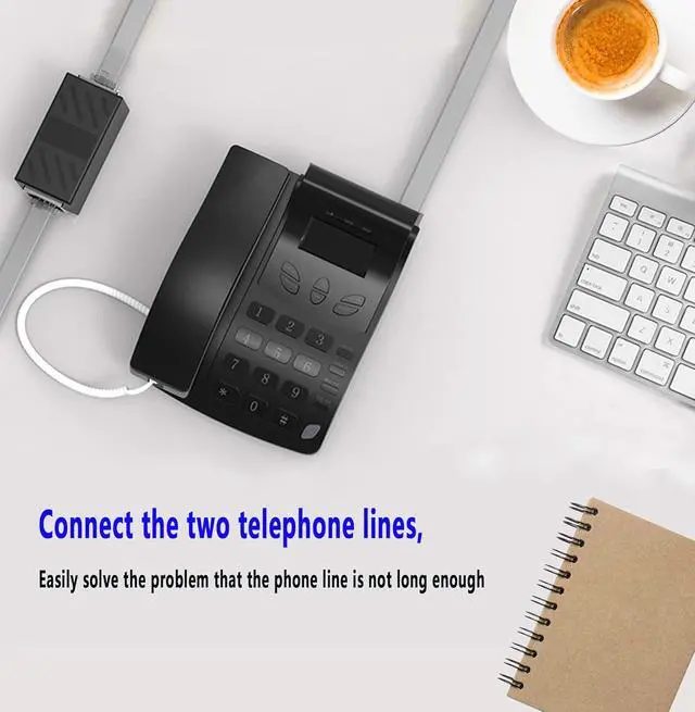 Alt view image 2 of 7 - RJ11 Coupler RJ11 Female to Female 6P6C Telephone Inline Coupler Straight Telephone Cable Extension Adapter for Landline Fax Machine (Straight)