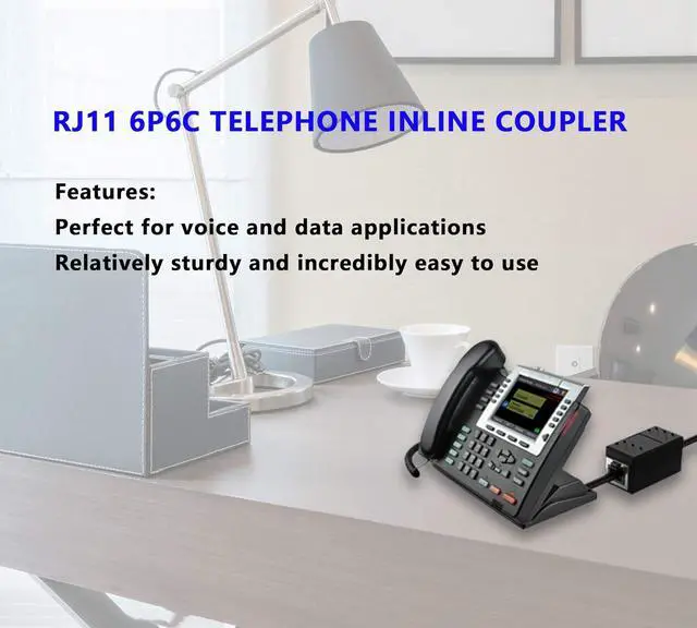 Alt view image 4 of 7 - RJ11 Coupler RJ11 Female to Female 6P6C Telephone Inline Coupler Straight Telephone Cable Extension Adapter for Landline Fax Machine (Straight)