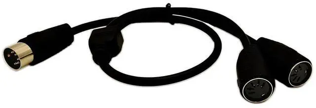 Alt view image 6 of 6 - DIN 5-Pin Splitter Y Adapter MIDI Cable, MIDI 5 Pin Male to Dual 2 x DIN-5 Female Extension Audio Cable (D5P M-2F,0.5meter)