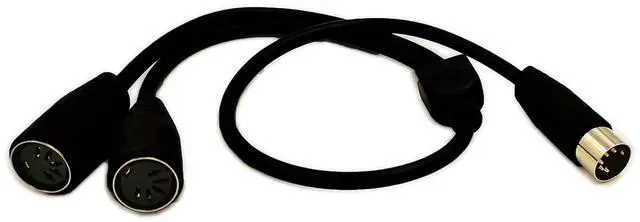 Alt view image 2 of 6 - DIN 5-Pin Splitter Y Adapter MIDI Cable, MIDI 5 Pin Male to Dual 2 x DIN-5 Female Extension Audio Cable (D5P M-2F,0.5meter)