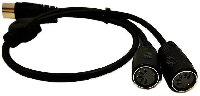 Main image of DIN 5-Pin Splitter Y Adapter MIDI Cable, MIDI 5 Pin Male to Dual 2 x DIN-5 Female Extension Audio Cable (D5P M-2F,0.5meter)