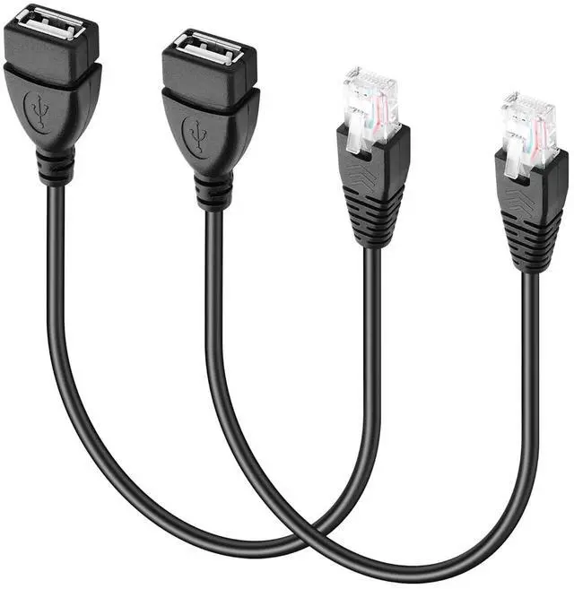 Main image of USB to RJ45 Ethernet Cable 2 Pcs USB Female to RJ45 8P4C Ethernet Male Extension Cable for Router,ADSL Modem,Camera etc