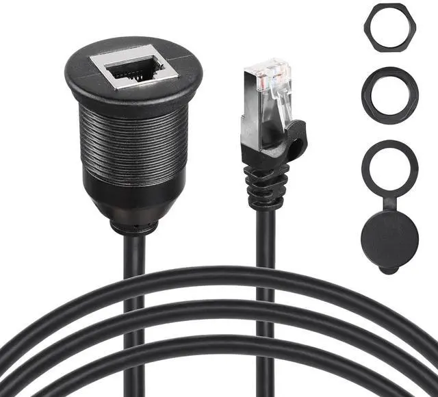 Main image of RJ45 Panel Flush Mount Cable 3FT RJ45 Male to Female Car Flush Mount Cat6A Cable for Car Truck Boat Motorcycle Dashboard Computer etc