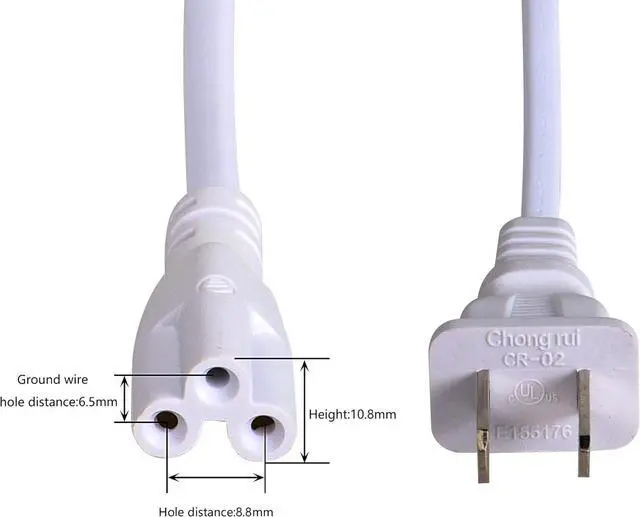 Alt view image 3 of 7 - T5 T8 LED Dual Switch Power Cord, 5.9 FT LED Tube Power Extension Cord with on/Off Swith US Plug for LED T5 T8 Light Tube Integrated Extension Cable Wire (Switch 1 to 2)