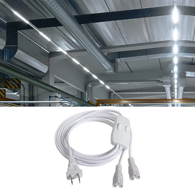 Alt view image 4 of 7 - T5 T8 LED Dual Switch Power Cord, 5.9 FT LED Tube Power Extension Cord with on/Off Swith US Plug for LED T5 T8 Light Tube Integrated Extension Cable Wire (Switch 1 to 2)