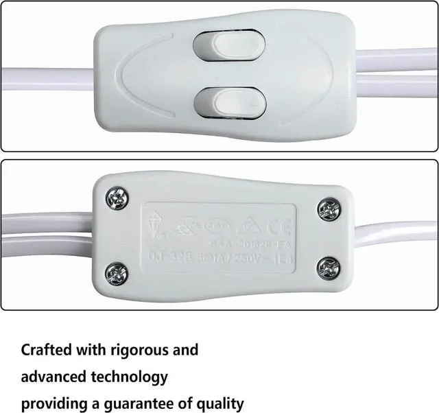 Alt view image 2 of 7 - T5 T8 LED Dual Switch Power Cord, 5.9 FT LED Tube Power Extension Cord with on/Off Swith US Plug for LED T5 T8 Light Tube Integrated Extension Cable Wire (Switch 1 to 2)