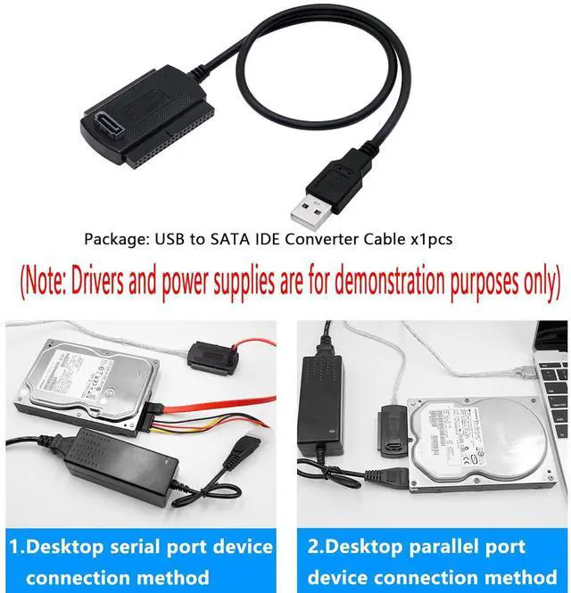 Alt view image 5 of 7 - USB to SATA IDE Converter Cable Adapter USB 2.0 to 2.5/3.5/5.25in IDE and SATA Adapter Cable (1.8FT/Black)