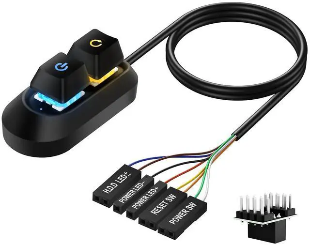 Main image of External Power Button for Desktop, PC Power Switch, Push Button, Manual Operation, Black