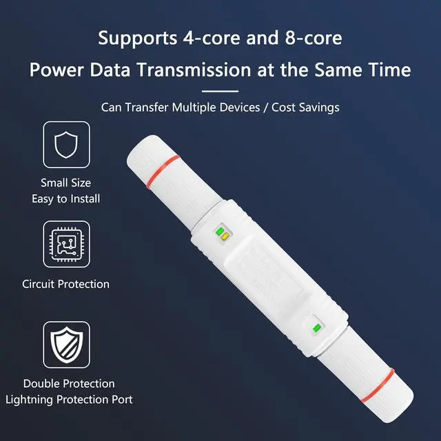 Alt view image 5 of 7 - IP67 Waterproof PoE Extender 100m/250m Extension 10/100Mbps Outdoor PoE Repeater RJ45 Ethernet Extender for IP Camera Plug and Play (White)