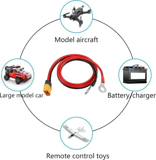Alt view image 7 of 7 - XT60 to O Ring Terminal Cable 12AWG 59inch XT60H Female to O-Ring Connector Cord for RC Aircraft Toy Cars Lipo Battery FPV Racing Drone (1.5M/5Ft-F)