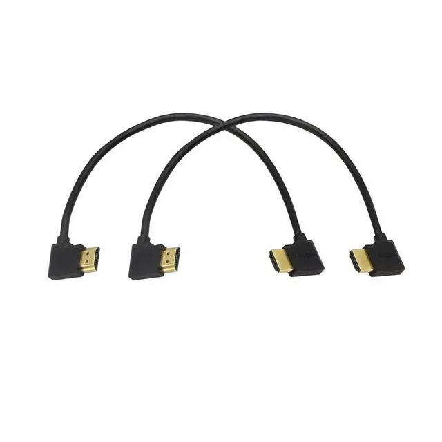 Alt view image 5 of 7 - Gold Plated High Speed 90 Angle Right HDMI Male to Left HDMI Male Adapter Cable Supports Ethernet, 3D and Audio Return (0.3M 2Pack LL-LL)