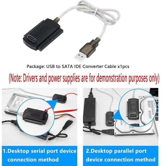 Alt view image 5 of 7 - USB to SATA IDE Converter Cable Adapter USB 2.0 to 2.5/3.5/5.25in IDE and SATA Adapter Cable (1.8FT White)