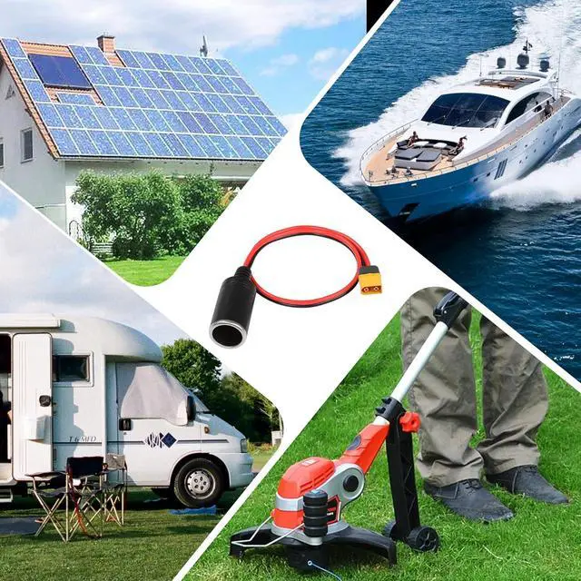 Alt view image 2 of 7 - Car Cigarette Lighter Female to XT60 Male, 14AWG Cigarette Lighter Cable, for Car Inverter Tire Inflator Air Pump (0.5M Male)