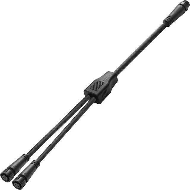 Main image of Small Size 2 Wire Waterproof Connector Y Splitter Cable M12 2 Pin Electrical 1 Male to 2 Female Extension Cable 18AWG IP68, for Indoor/Outdoor LED Strip Lights,50CM(1 Male to 2 Female)