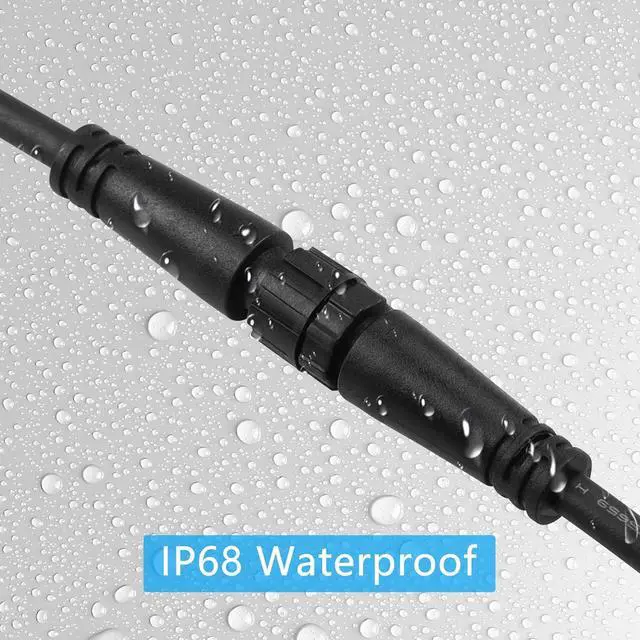 Alt view image 6 of 7 - Small Size 2 Wire Waterproof Connector Y Splitter Cable M12 2 Pin Electrical 1 Male to 2 Female Extension Cable 18AWG IP68, for Indoor/Outdoor LED Strip Lights,50CM(1 Male to 2 Female)