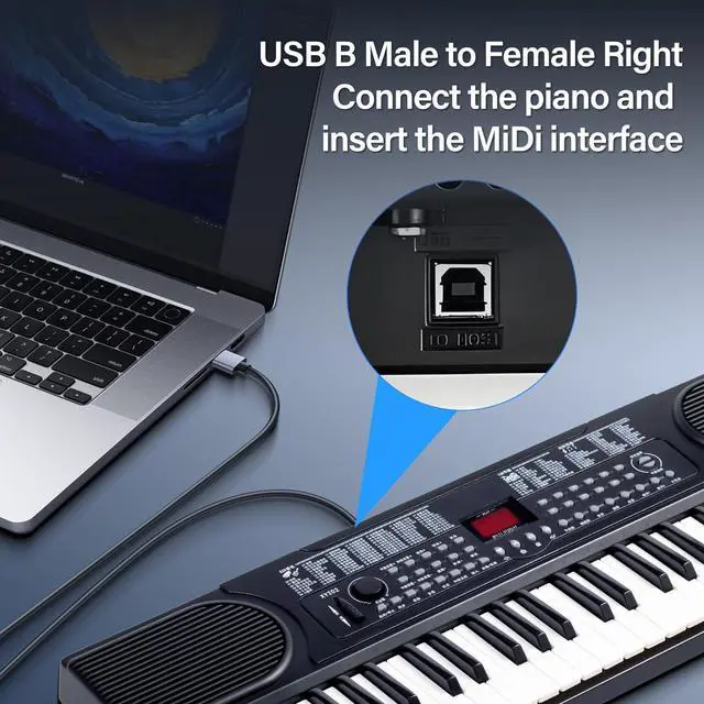 Alt view image 6 of 7 - USB 2.0 Type B Printer Adapter 90 Degree Type B Male to Female Converter MIDI Extender USB 2.0 Printer Connector for Printer, Scanner, Mixer, 2pcs (Black) (R)