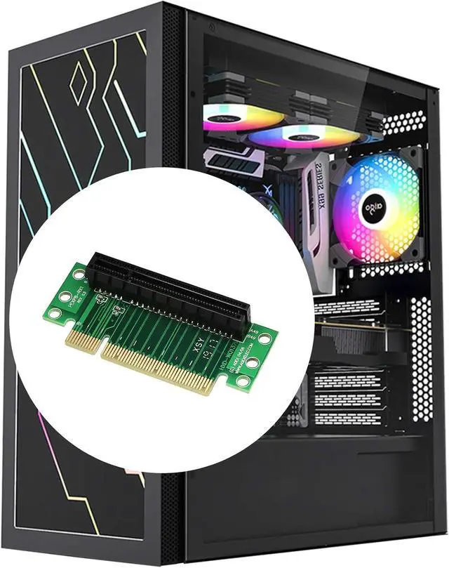 Alt view image 5 of 7 - PCI- Express 8X Riser Card 90-Degree Adapter Card PCI-E 8X Extender Extension Card for 1U, Small Computer and Server Case(PCIE 8X)