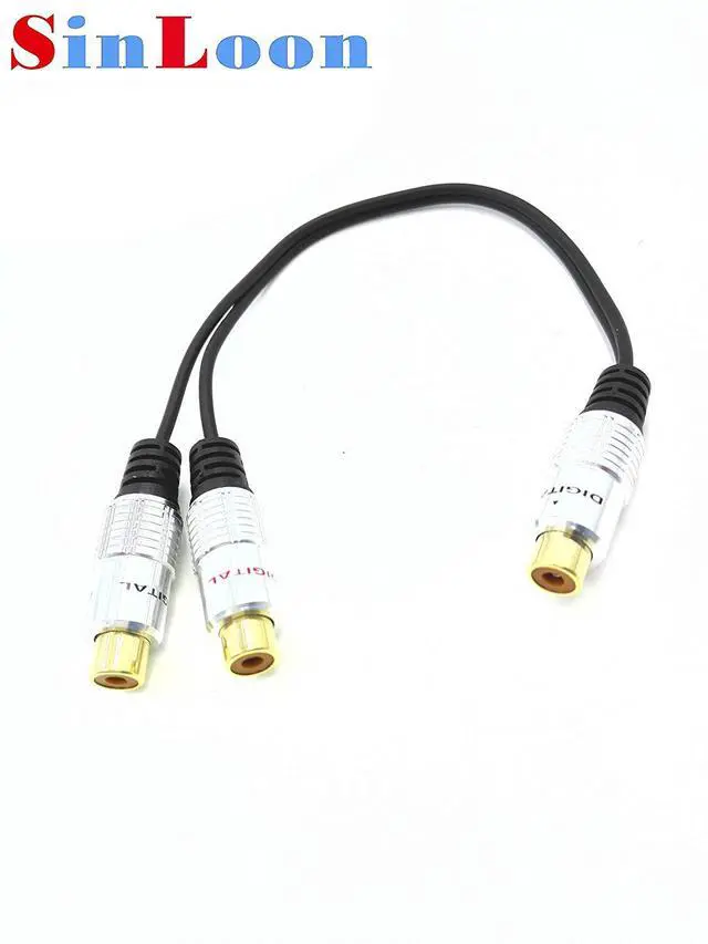 Alt view image 5 of 7 - Aluminium Alloy RCA Y-Splitter, Single to Dual RCA Digital Coaxial Splitter, Gold Plated Adapter Audio Cable