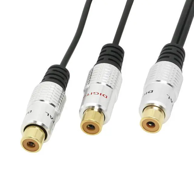 Alt view image 6 of 7 - Aluminium Alloy RCA Y-Splitter, Single to Dual RCA Digital Coaxial Splitter, Gold Plated Adapter Audio Cable