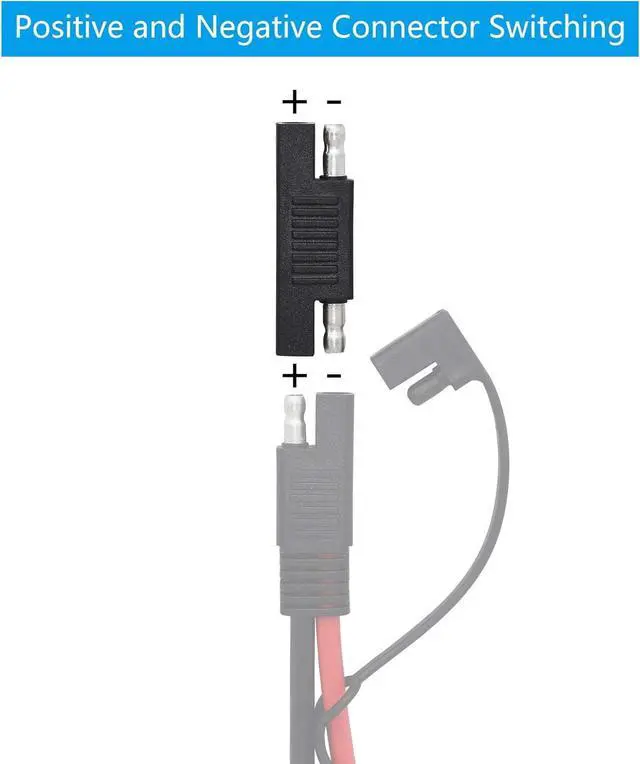 Alt view image 6 of 6 - 5 Pcak SAE Polarity Reverse Adapter Quick Disconnect Extension Cable Plugs for Solar Panel Battery Power Charger(SAE)