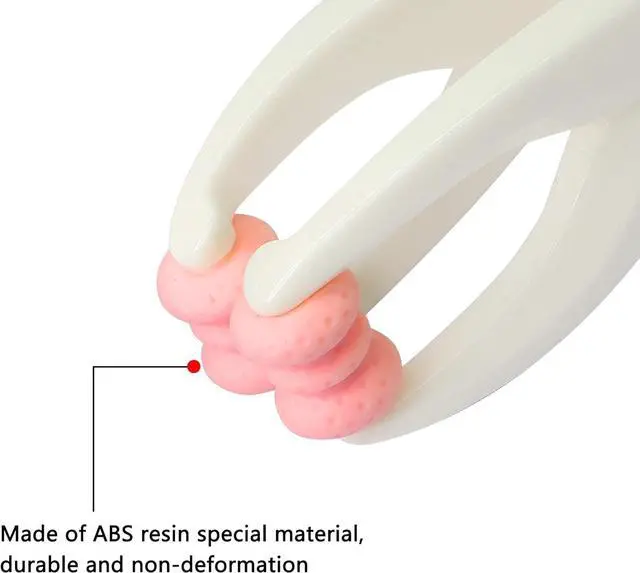 Alt view image 3 of 5 - 2-in-1 Finger Massager Hand Handheld Steel Ball Run Blood Circulation Tool Stress Relief Plastic Care Relax Double Rubber Roller Massage (Pink)