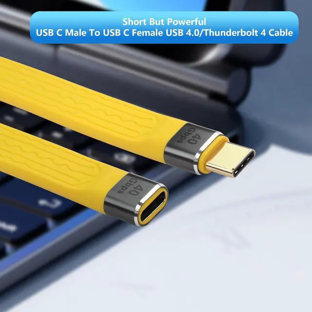 Alt view image 7 of 7 - 40Gbps USB4 Type C Extension Cable 100W PD Fast Charging 8K USB C to USB C Flat Slim FPC Data Cable for Laptop & Phone (Male to Female)