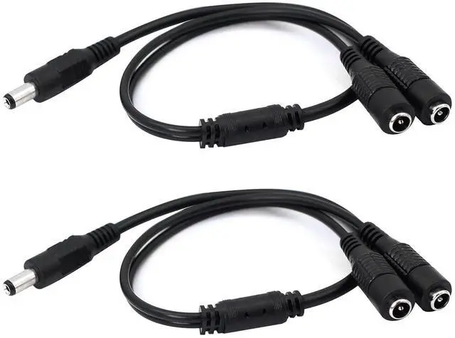 Main image of DC Y Splitter Cable 1 Male to 2 Female,5.5mm x 2.1mm DC Power Extension Adapter Cable,for CCTV Surveillance Cameras,Surveillance Routers,DVR,and More(2PCS