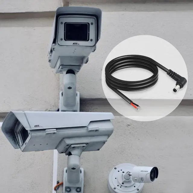 Alt view image 2 of 6 - 2 Pack 90 Degree DC Power Pigtails Cable, Right Angle DC 5.5mm x 2.5mm Male Plug to Bare Wire Open End Power Supply Replacement Repair Cord, for Monitors, LED Strip Light, Camera,3FT 1m