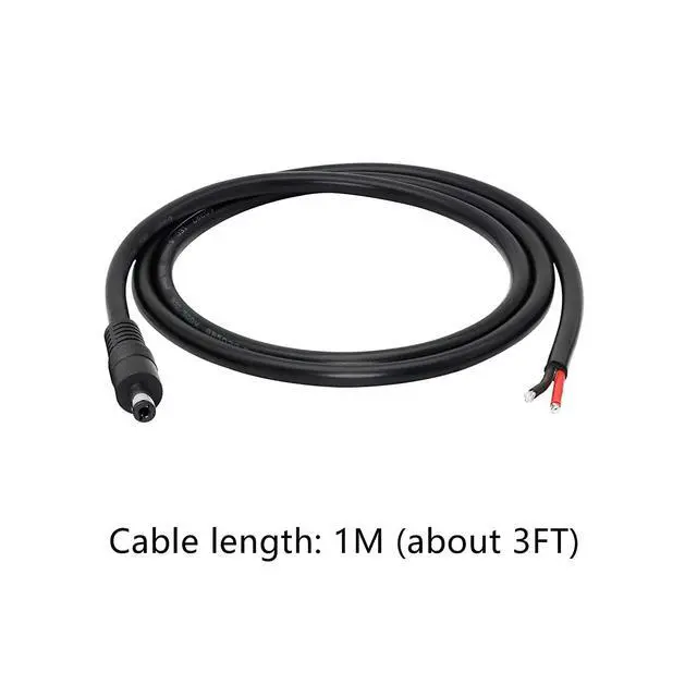 Alt view image 4 of 7 - DC Power Pigtails Cable,3FT DC 5.5MM x 2.1MM Male Plug to Bare Wire Open End Power Wire Supply Repair Cable,16 AWG Barrel Connector Pigtail for CCTV Security Camera,DVR,LED Strip Light Etc-2 Pcs(M)