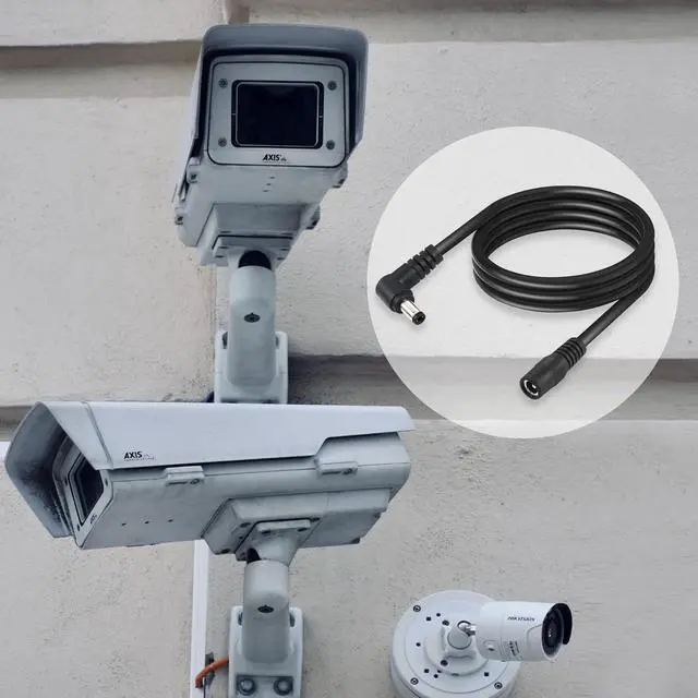 Alt view image 2 of 6 - 2 Pack DC5525 Power Extension Cable, DC 5.5mm x 2.5mm Right Angle Male to Female Power Adapter Cable,3FT 18AWG Heavy Duty Cord for Strip Lihgt,CCTV,Car,Monitors,etc. 1M